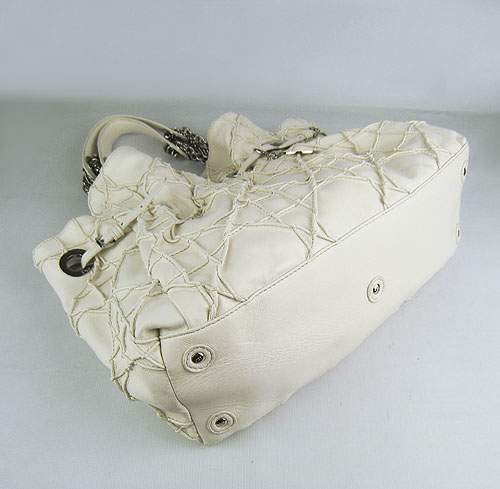 Christian Dior 1816 Lambskin Leather Tote Handbag-Cream